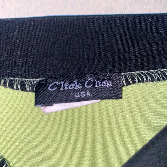 Click Click Women’s Y2K Black And Green Spaghetti Strap Tank Top - Size L - Picture 2 of 5